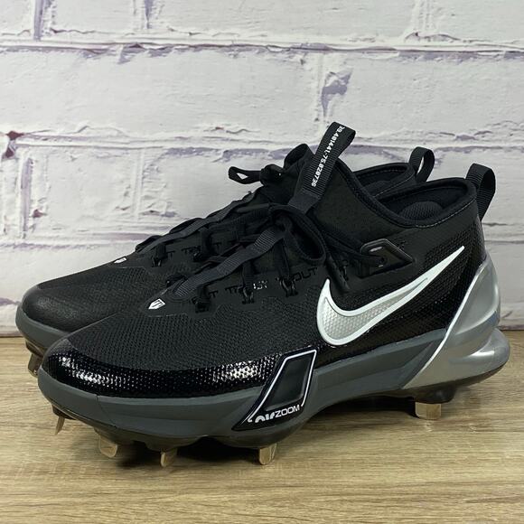 Nike Zoom Force Trout 9 Elite Men's 8 Black Metal Baseball Cleats FB2906-003 - Picture 3 of 9